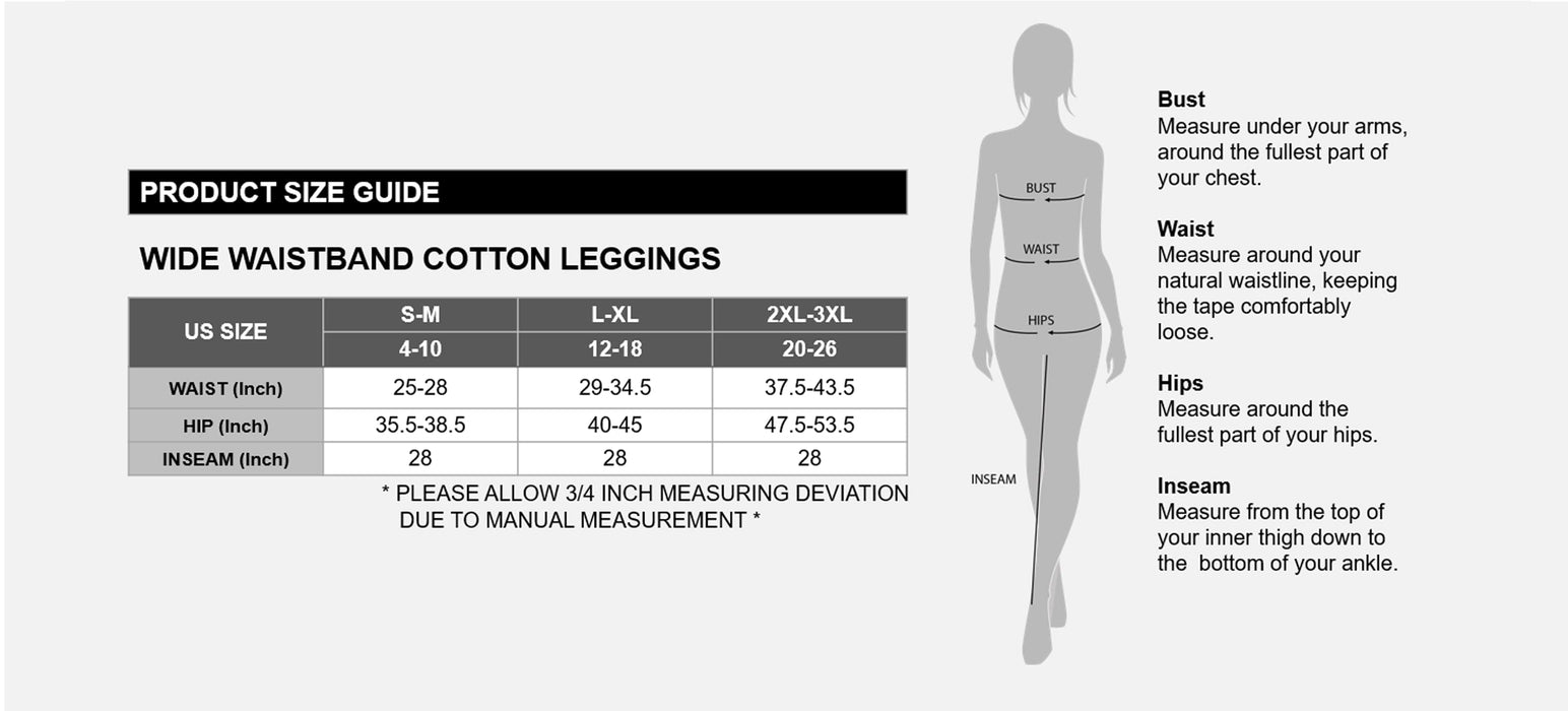 Wide Waistband Cotton Leggings