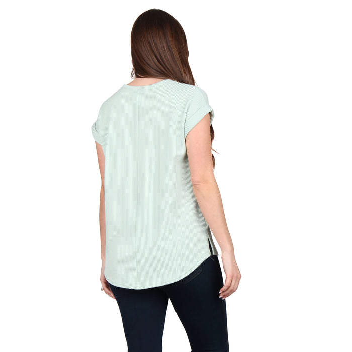 Round Neck Ribbed Tunic