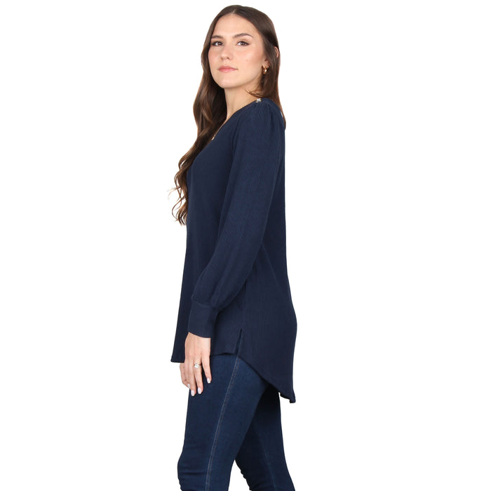 Plus Size Button Trim Tunic