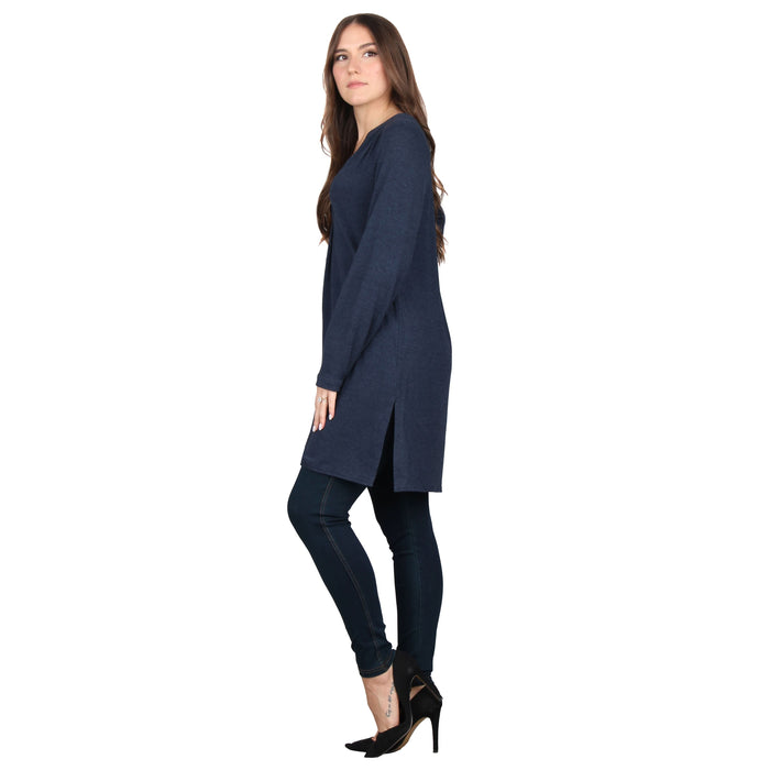 Plus Size Side Slit Button Sleeve Tunic
