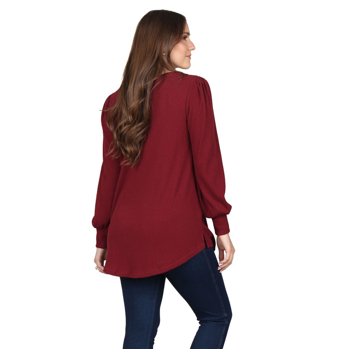 Plus Size Button Trim Tunic