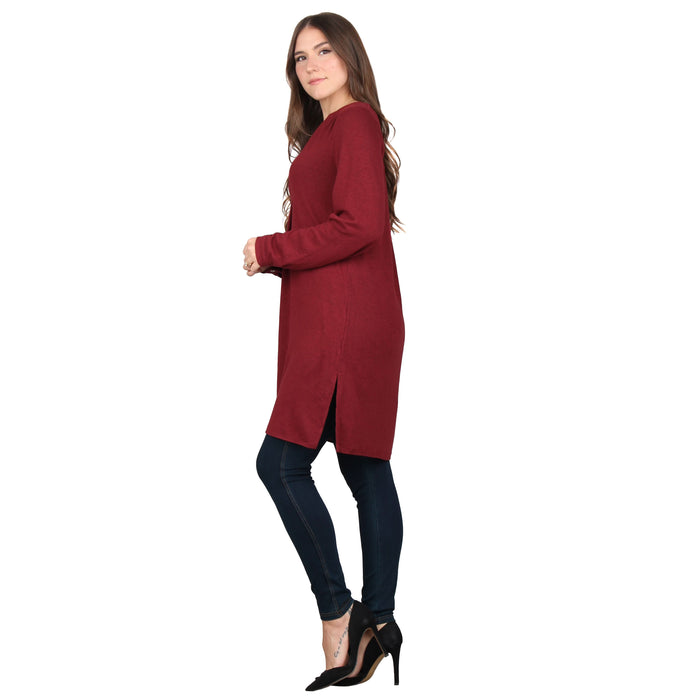 Plus Size Side Slit Button Sleeve Tunic