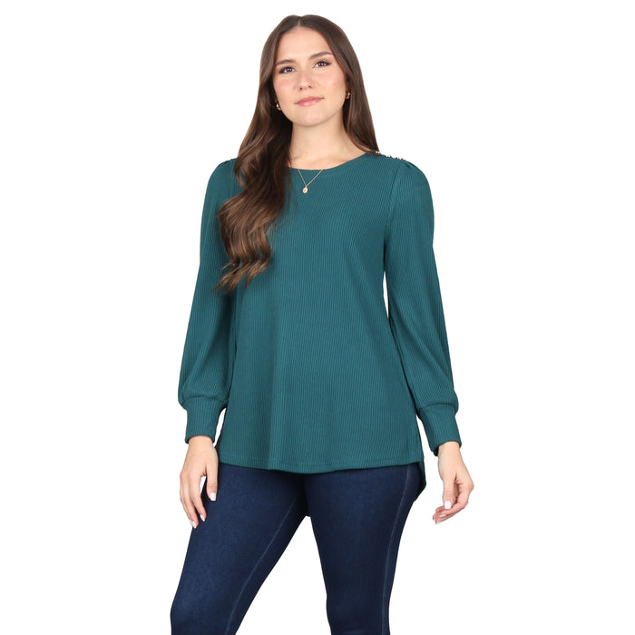Plus Size Button Trim Tunic