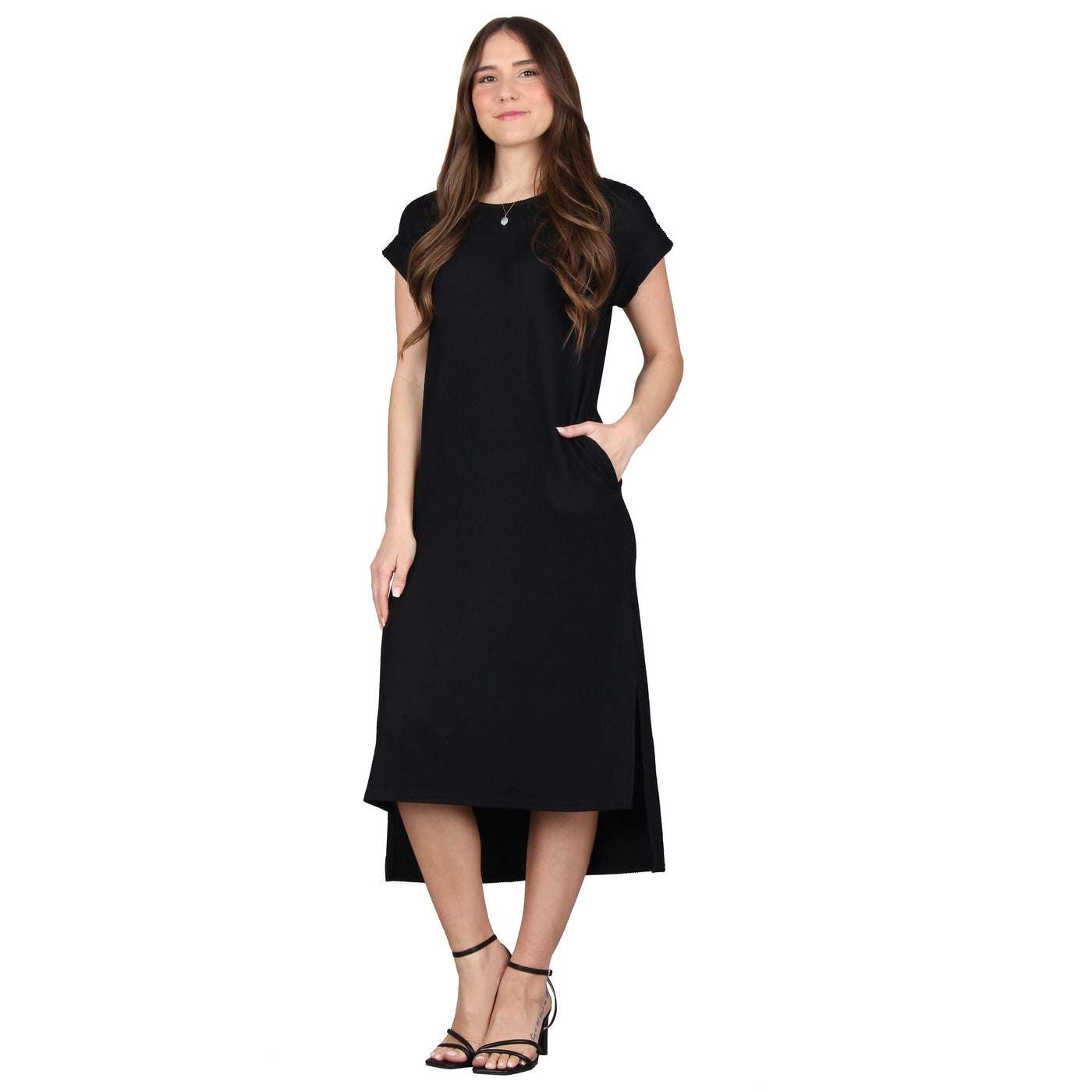 Wavy Ribbed Midi Dress Plus — Lildy.com