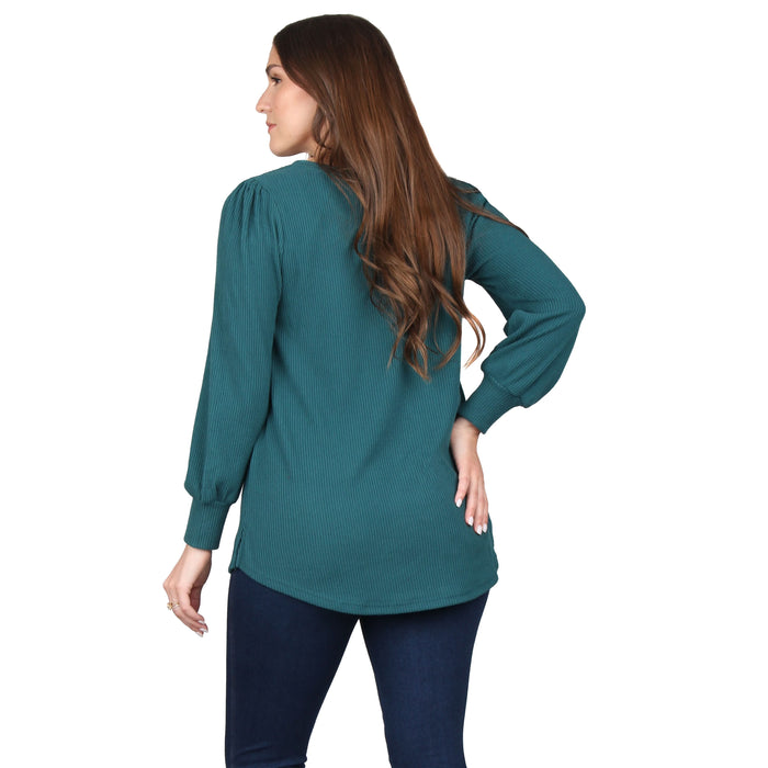 Plus Size Button Trim Tunic