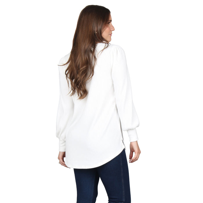 Plus Size Button Trim Tunic