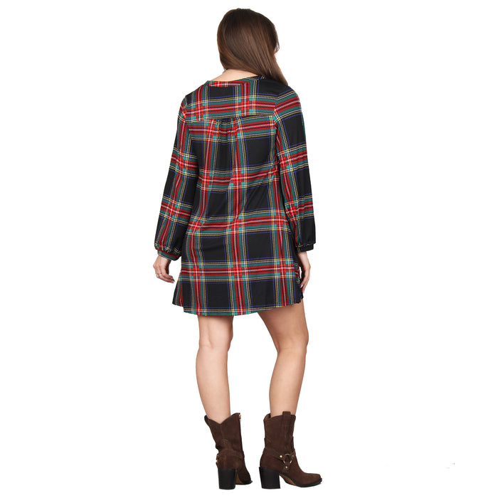 Holiday Split Neck Pocket Tunic