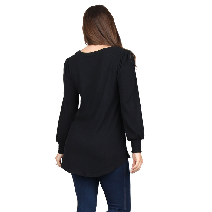 Plus Size Button Trim Tunic