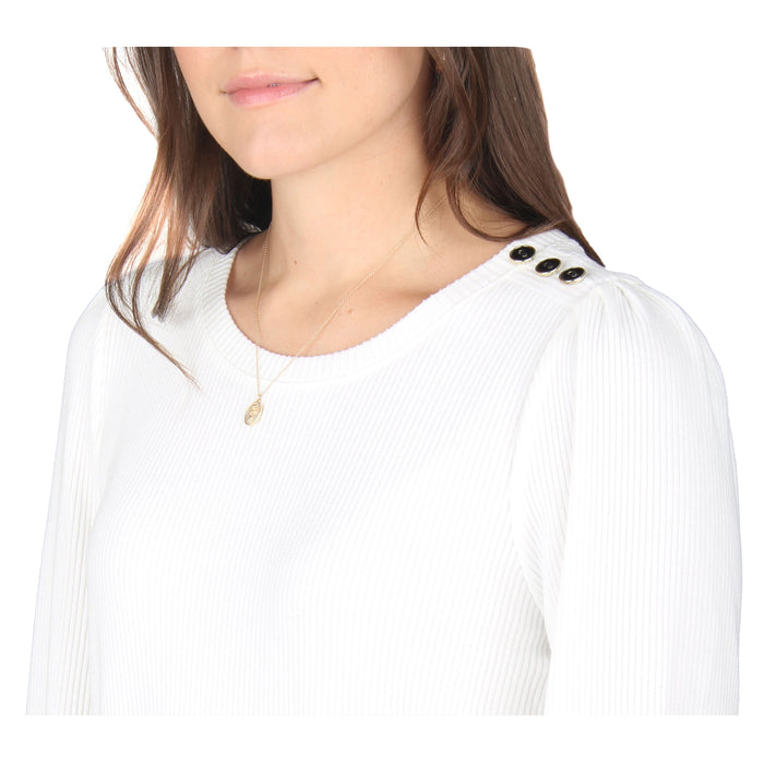 Plus Size Button Trim Tunic