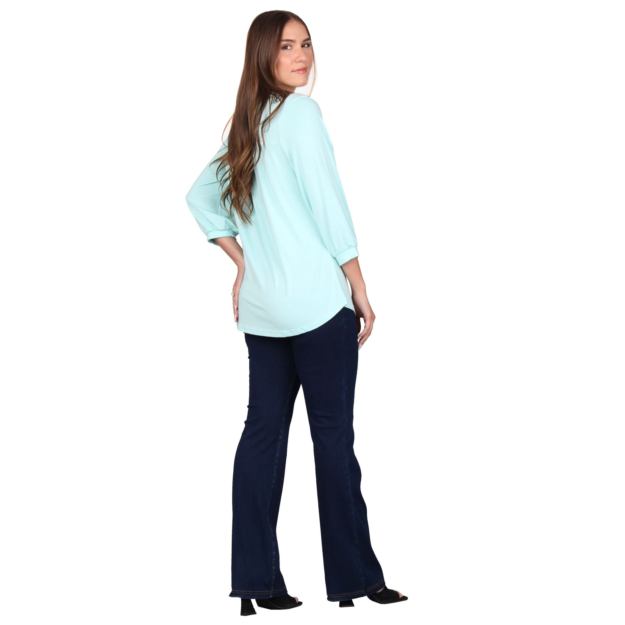 3/4 BELL SLV BRA FRIENDLY OFF SHOULDER TUNIC main image 0