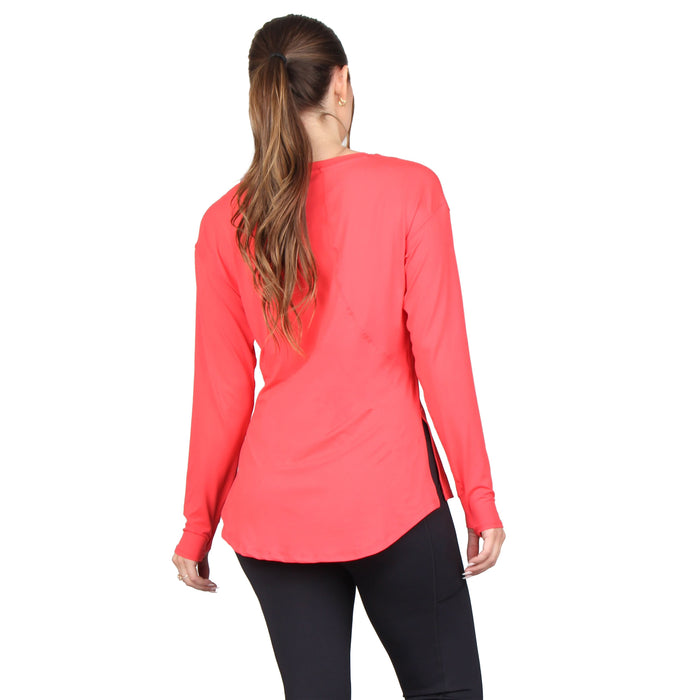 Side Slit Long Sleeve Active Top