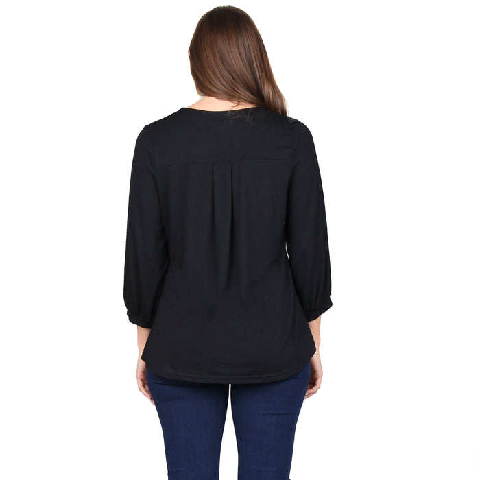 3/4 Sleeve Stand Collar Tunic