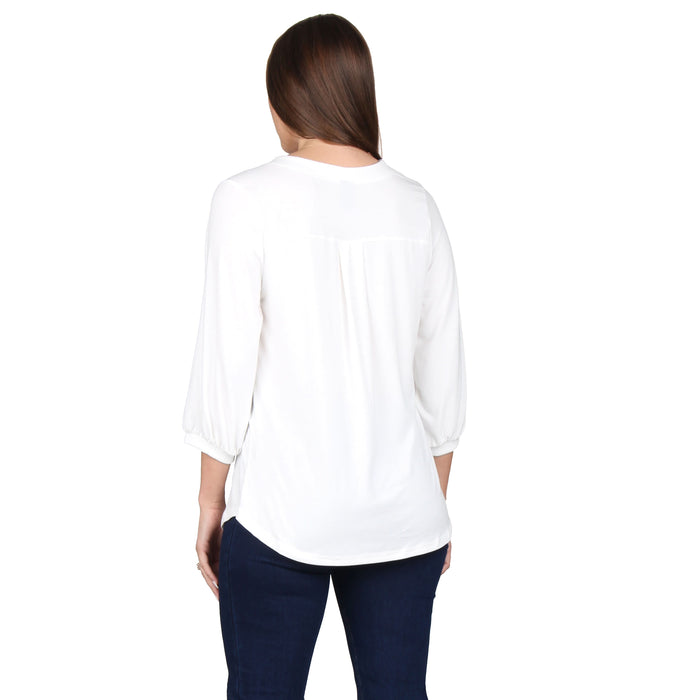 3/4 Sleeve Stand Collar Tunic