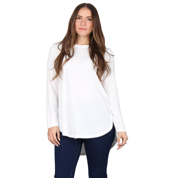 Round Neck Curved Hem Tunic