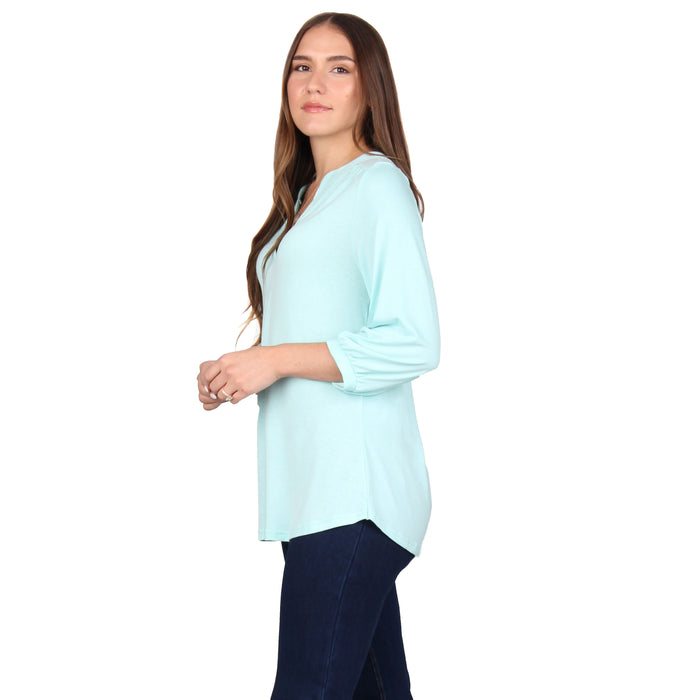 3/4 Sleeve Stand Collar Tunic