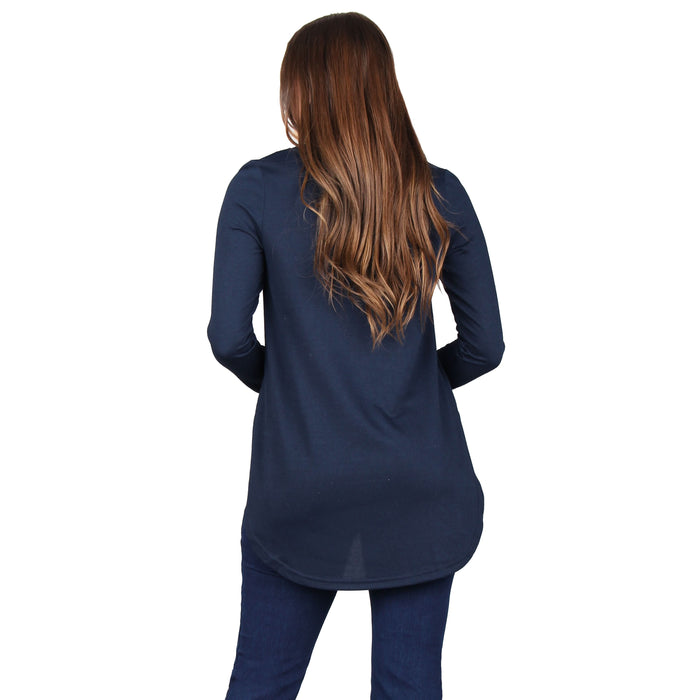 Round Neck Curved Hem Tunic