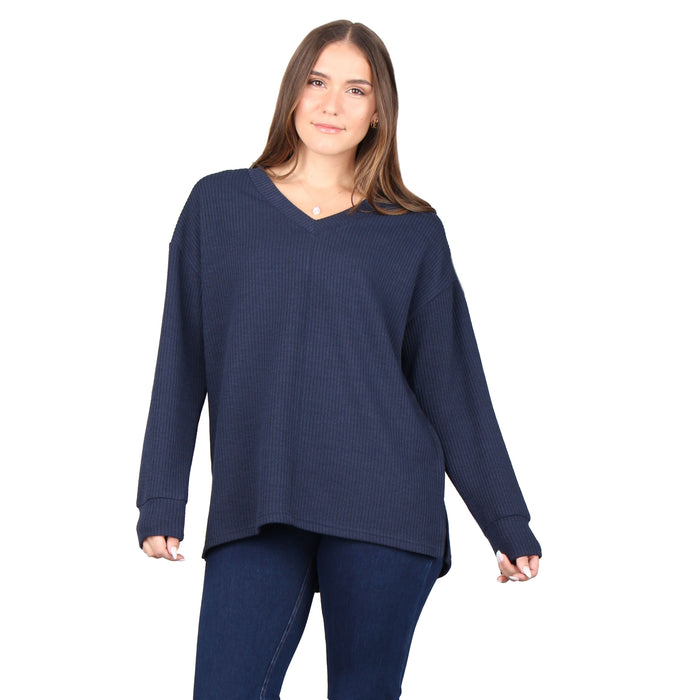 Rib-Knit Center Seam Tunic