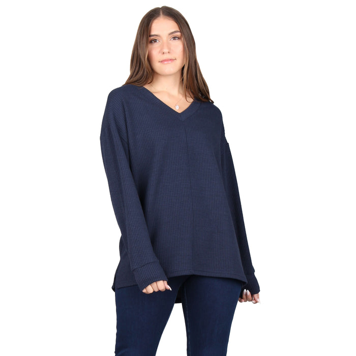 Rib-Knit Center Seam Tunic