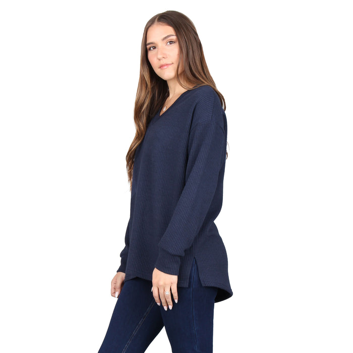 Rib-Knit Center Seam Tunic