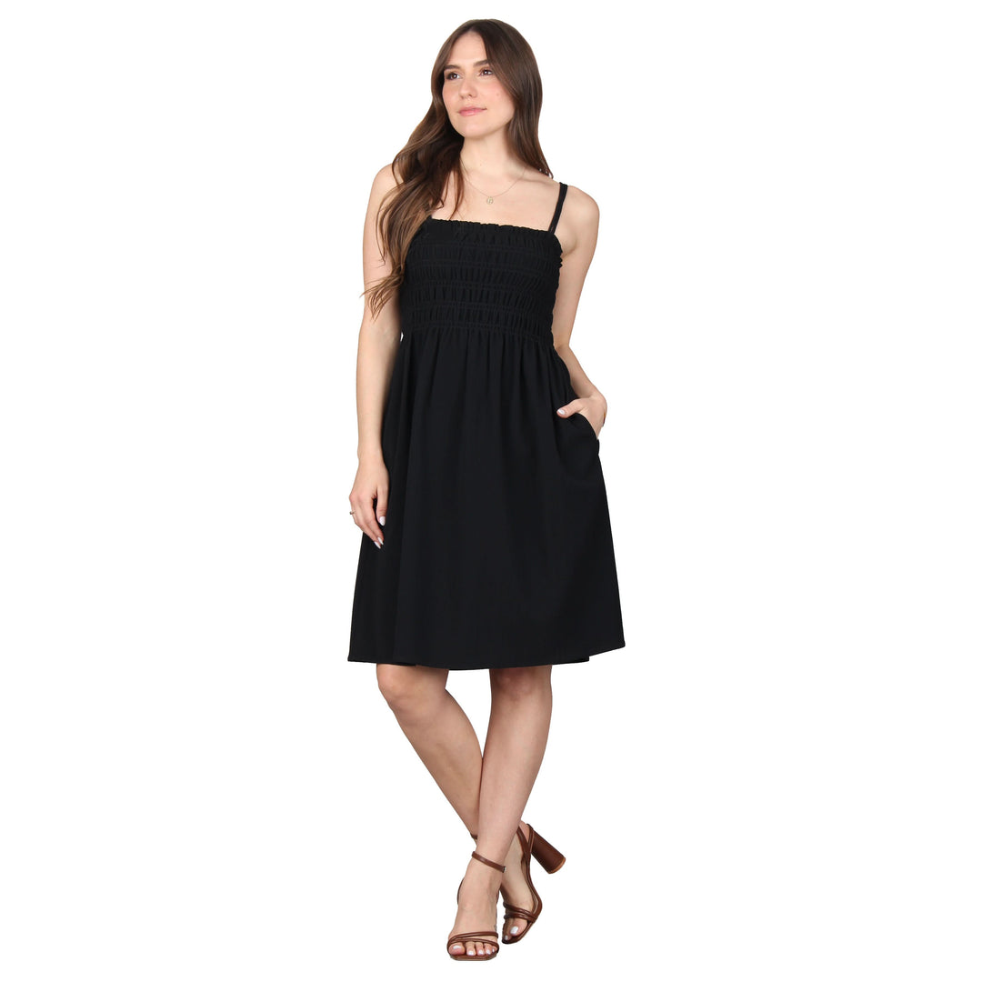 loft beach crinkle smocked midi pocket dress LOFT Beach Crinkle Smocked Midi Pocket Dress