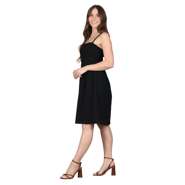 Plus Size Pocket Smocked Midi Dress