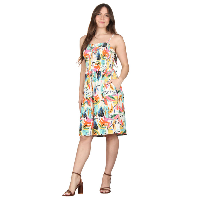 Plus Size Pocket Smocked Midi Dress