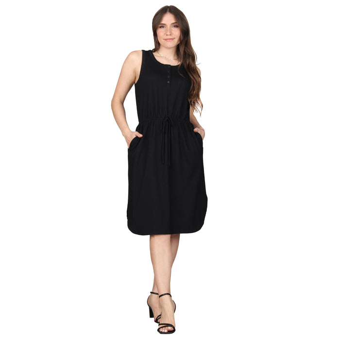 Pocket Tie Waist Midi Dress