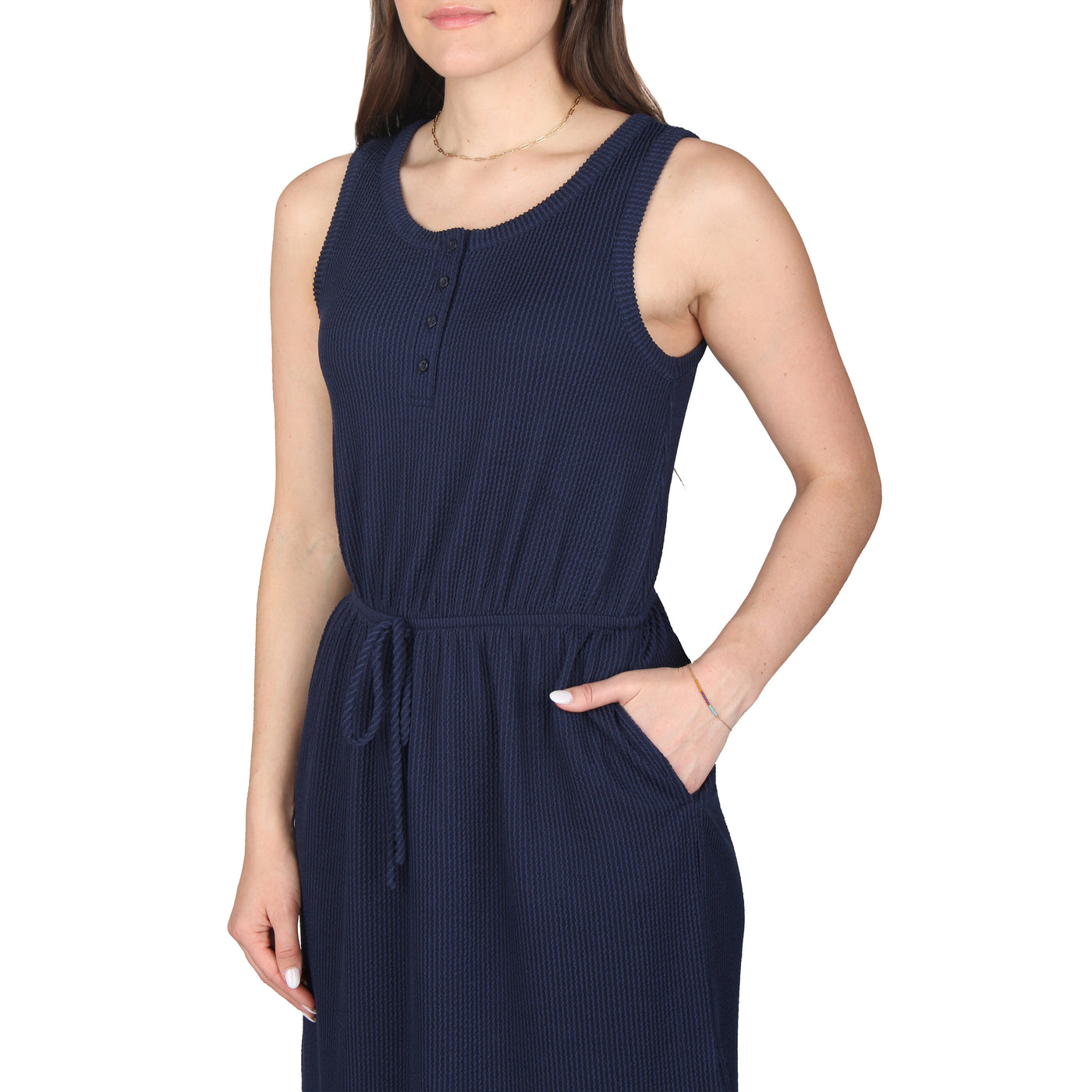 Pocket Tie Waist Midi Dress — Lildy.com