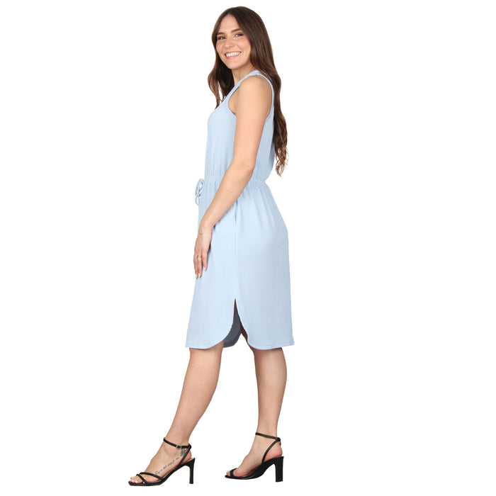 Pocket Tie Waist Midi Dress
