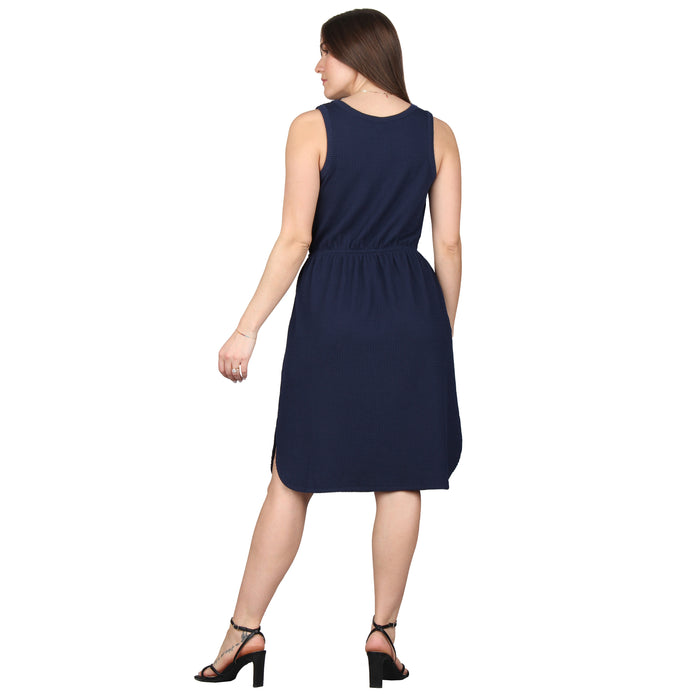 Plus Size Pocket Tie Waist Midi Dress