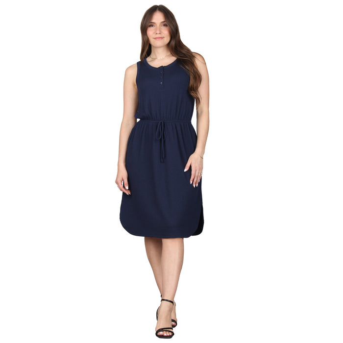 Plus Size Pocket Tie Waist Midi Dress