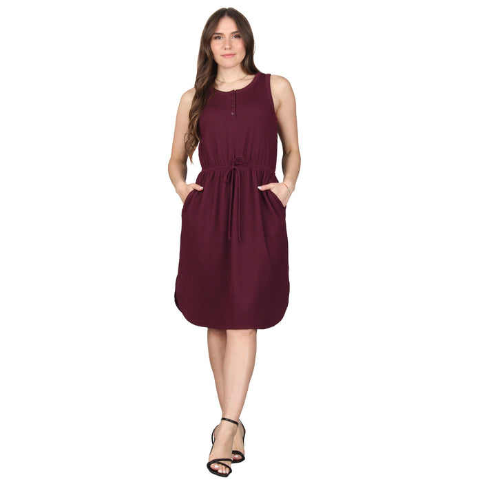 Plus Size Pocket Tie Waist Midi Dress