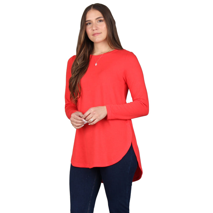 Round Neck Curved Hem Tunic