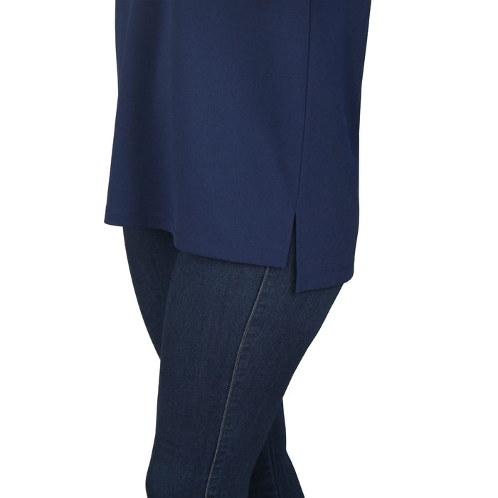 Plus Size Ruffle Notch Neck Tunic