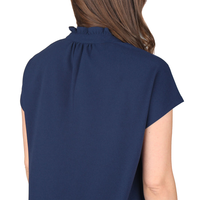 Plus Size Ruffle Notch Neck Tunic