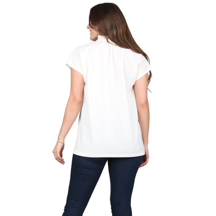 Plus Size Ruffle Notch Neck Tunic