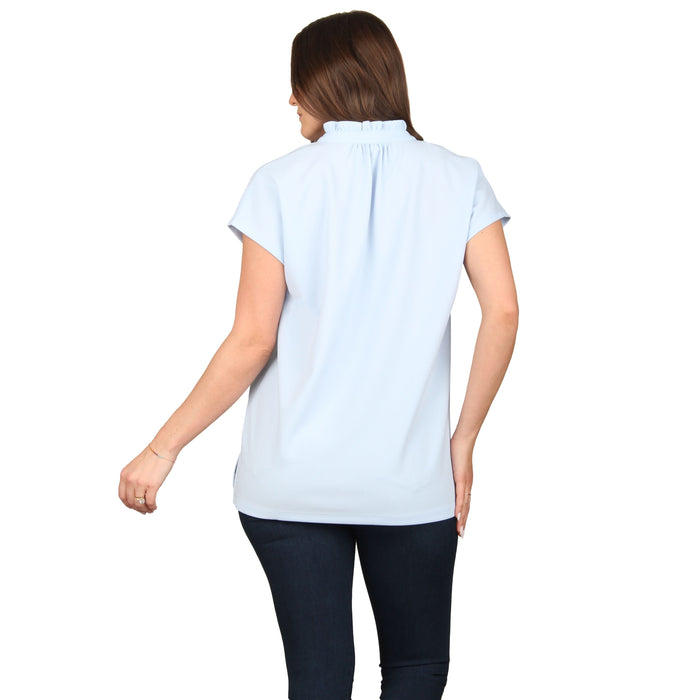 Plus Size Ruffle Notch Neck Tunic