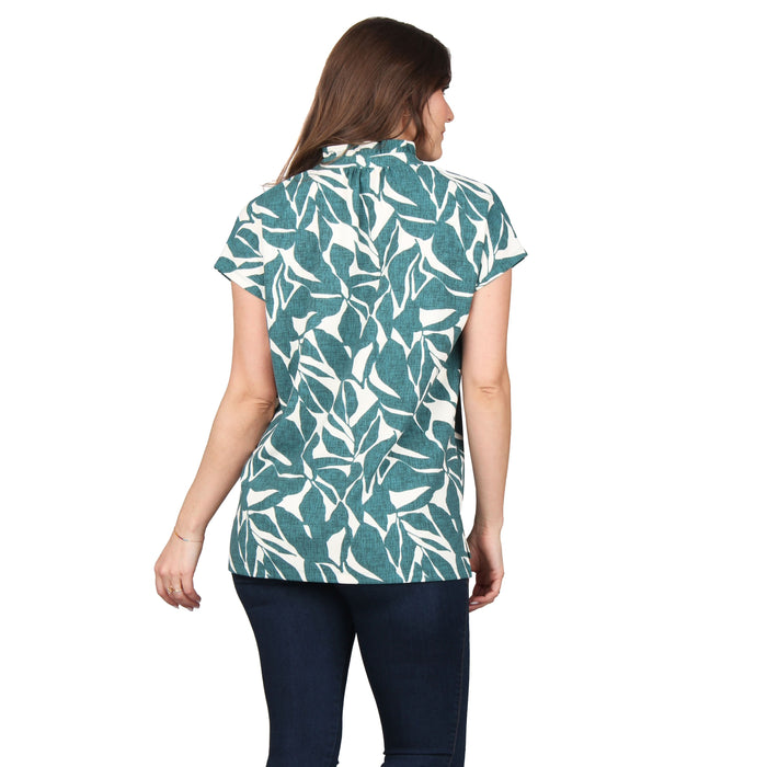 Plus Size Ruffle Notch Neck Tunic