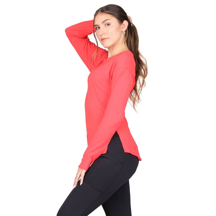 Side Slit Long Sleeve Active Top