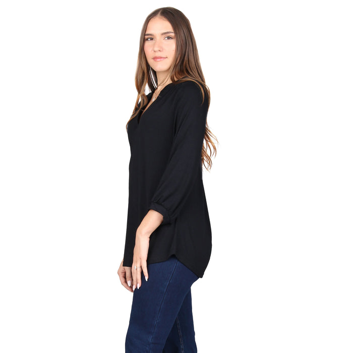 3/4 Sleeve Stand Collar Tunic