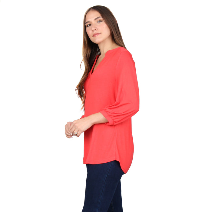 3/4 Sleeve Stand Collar Tunic