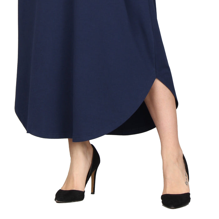 Plus Size Solid Shirt Tail Dress