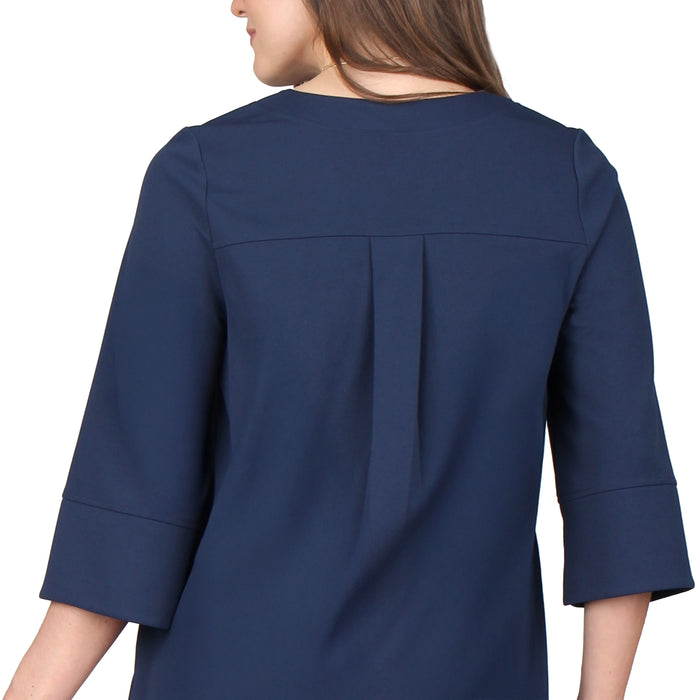 Plus Size Split V-Neck 3/4 Sleeve Tunic