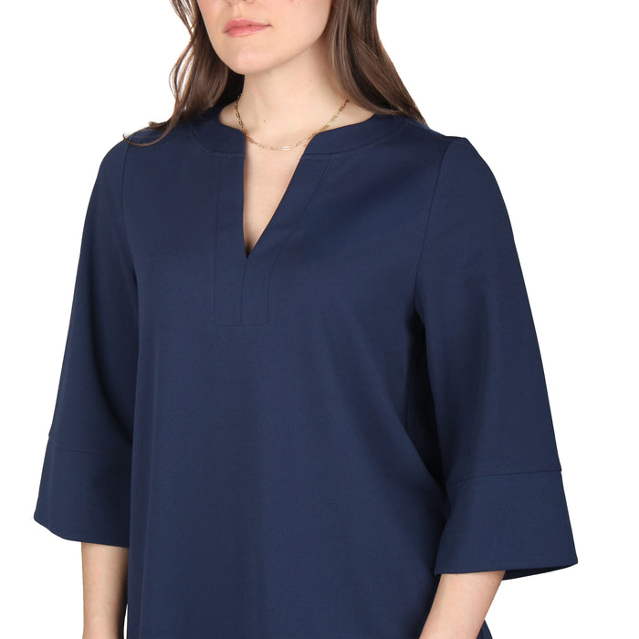 Plus Size Split V-Neck 3/4 Sleeve Tunic