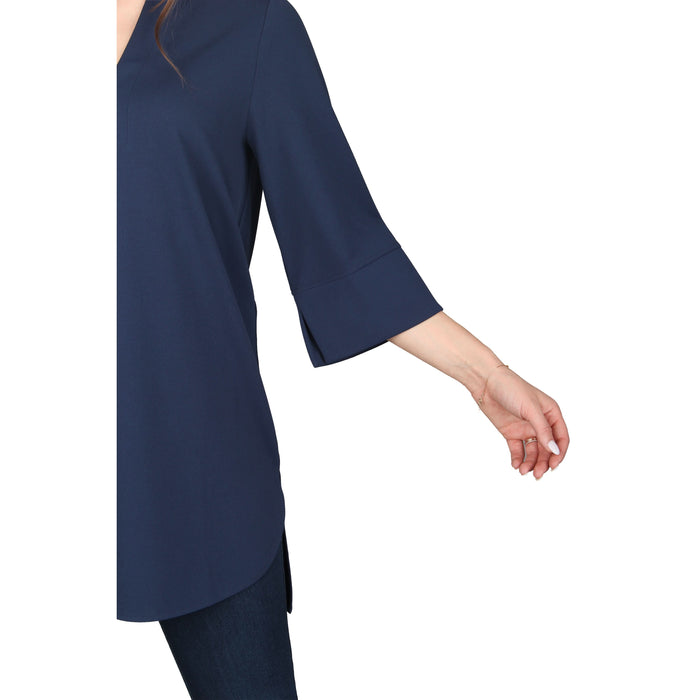 Plus Size Split V-Neck 3/4 Sleeve Tunic