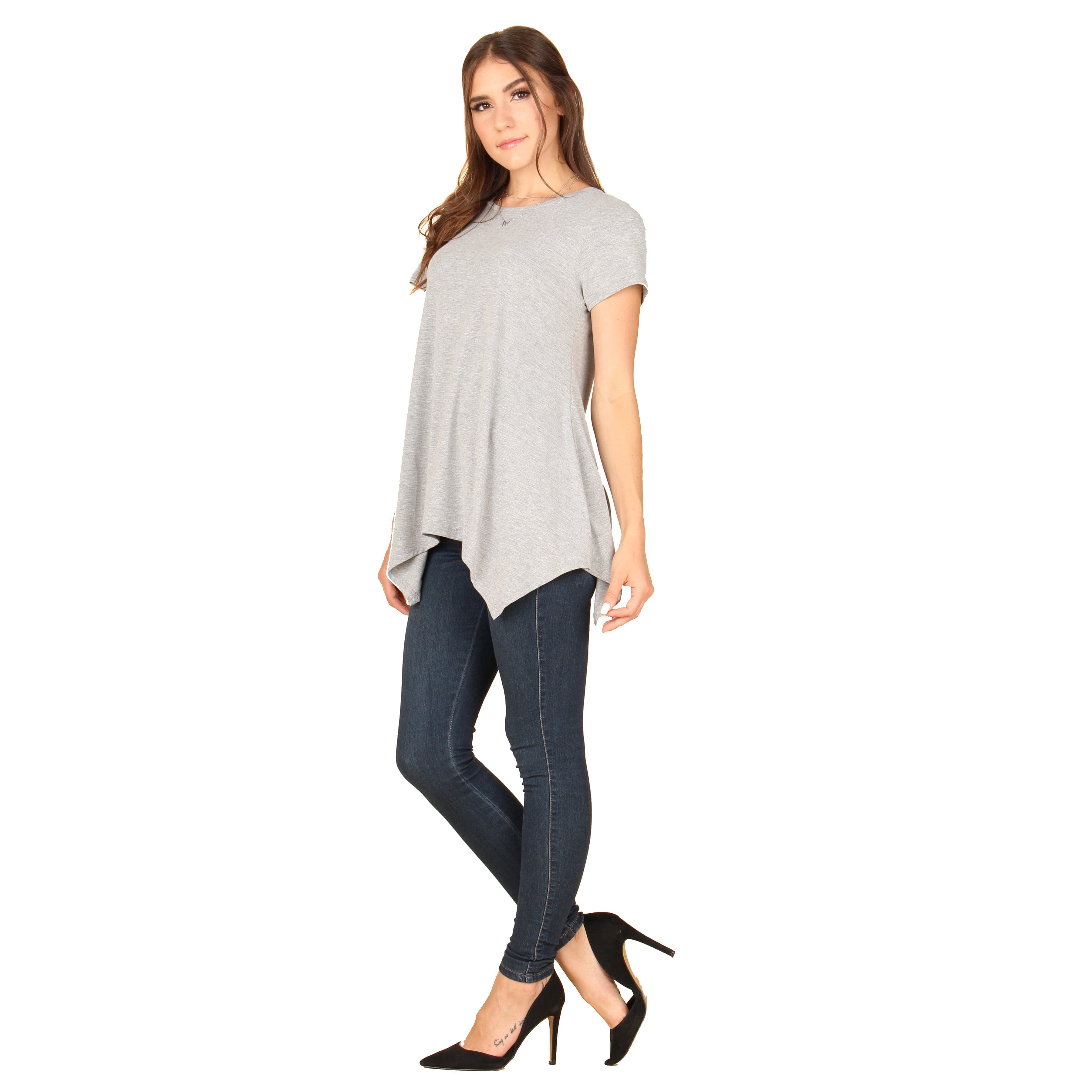 Solid Symmetrical Hemline Tunic — Lildy.com Solid Symmetrical Hemline Tunic — Lildy.com