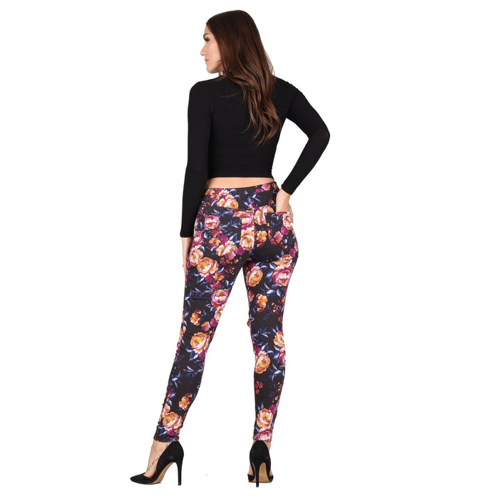 Plus Size Printed Denim Jeggings