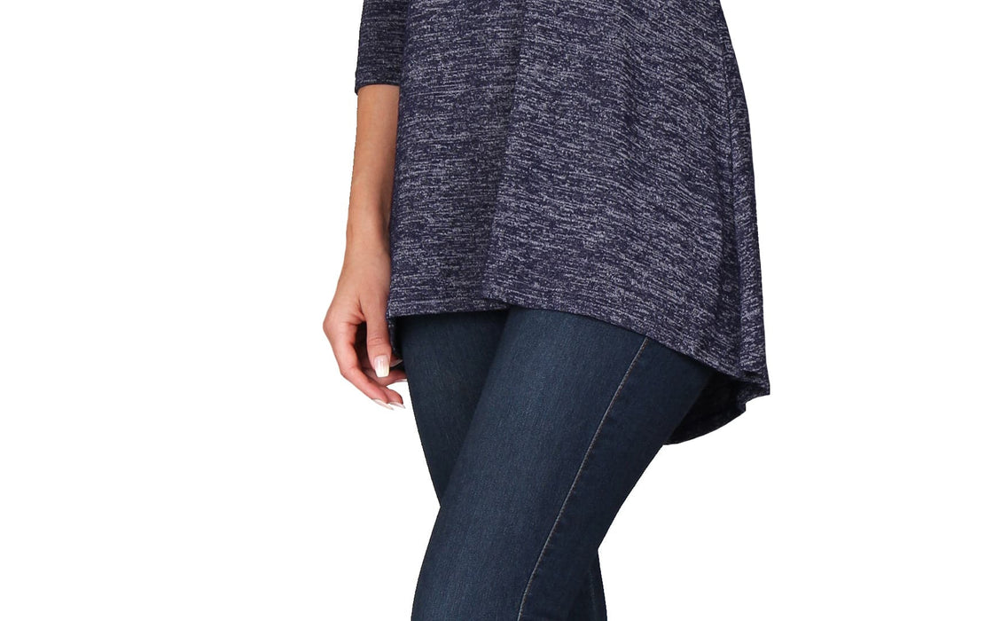 3/4 Sleeve Solid Pleat Back Tunic