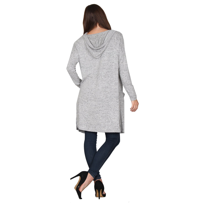 Solid Hooded Cardigan