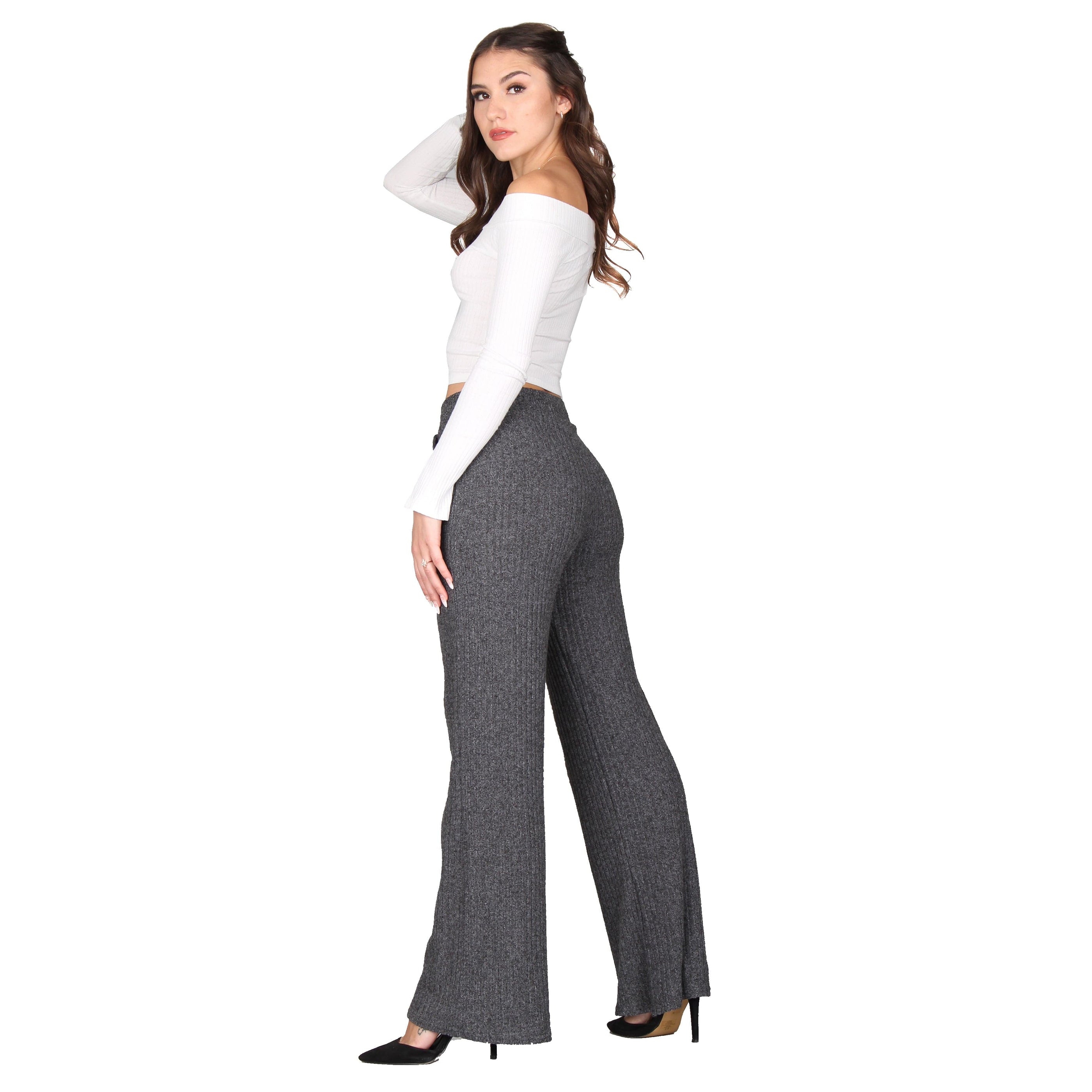 Ribbed Knit Pants —